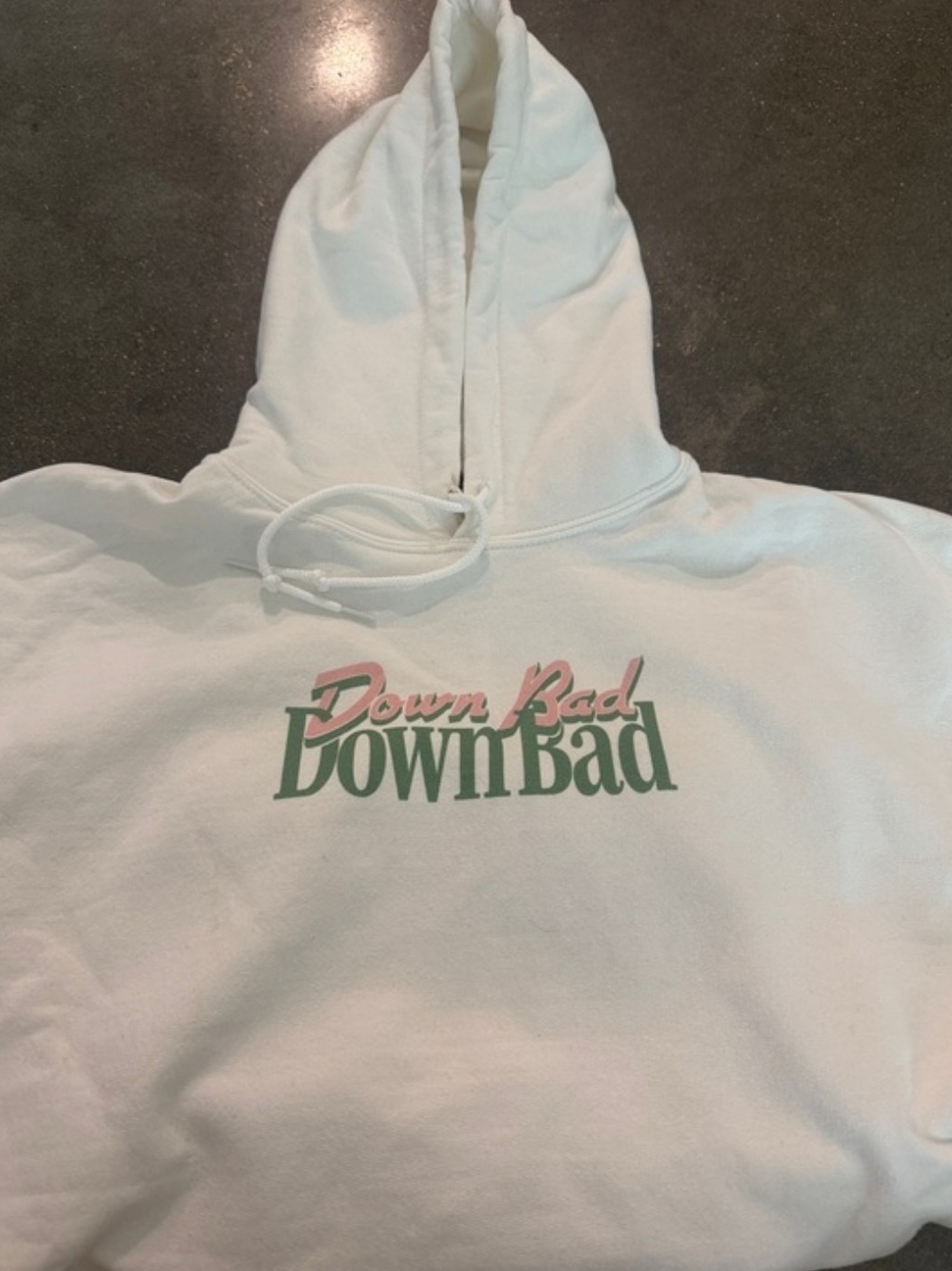 Down Bad White Graphic Hoodie - Men